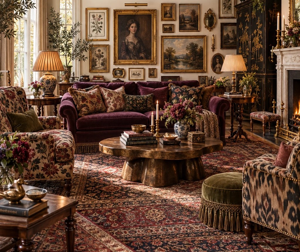 Personalised Maximalism Curated Nostalgia Living Room — AI-generated concept with shoppable products